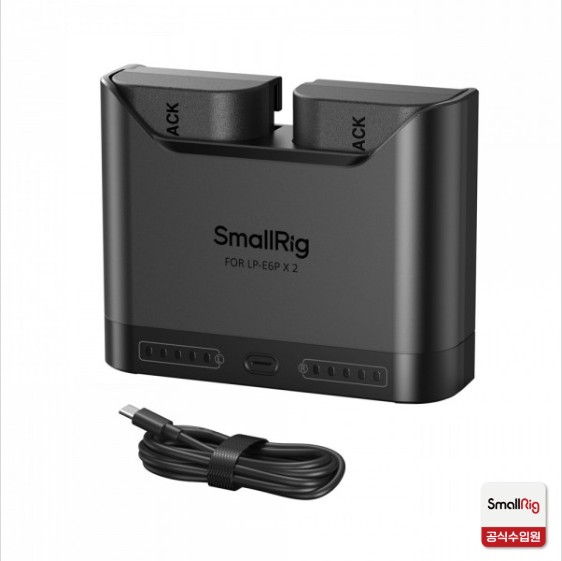 스몰리그 5485 캐논 LP-E6P 카메라 배터리 PD 3.0 고속 충전기 키트